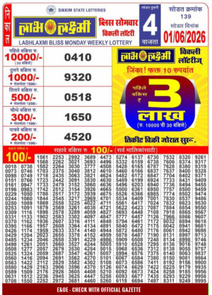 Labh Laxmi Lottery Result 4PM