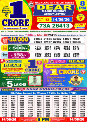 Dear Lottery Sambad Result 8PM