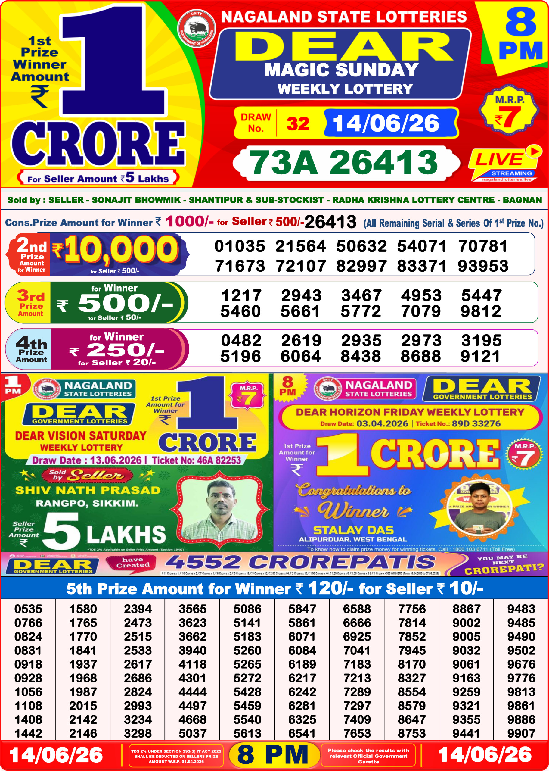 Dear Magic Result 14/06/26